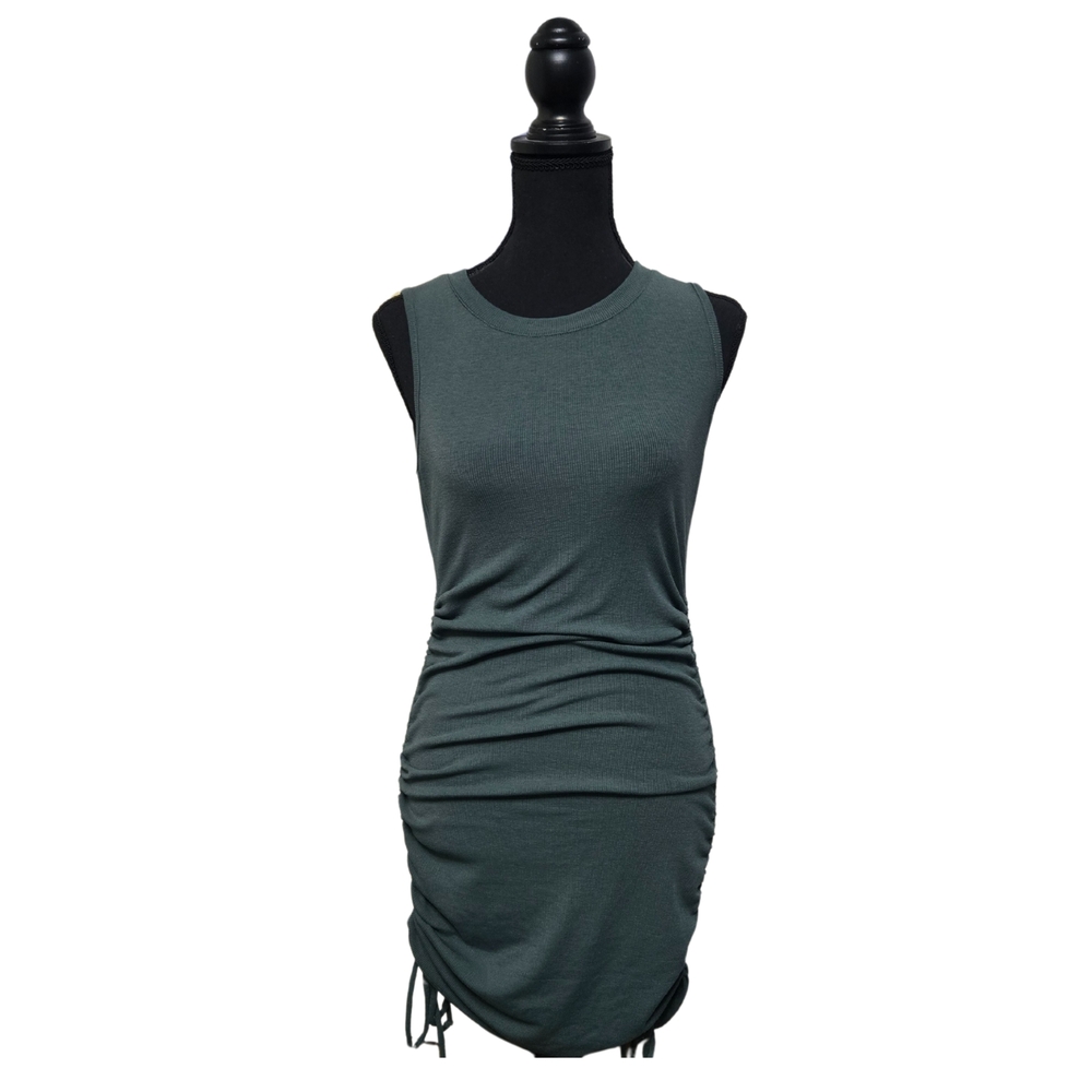 Sleeveless Green Dress Bodycon Adjustable Hem